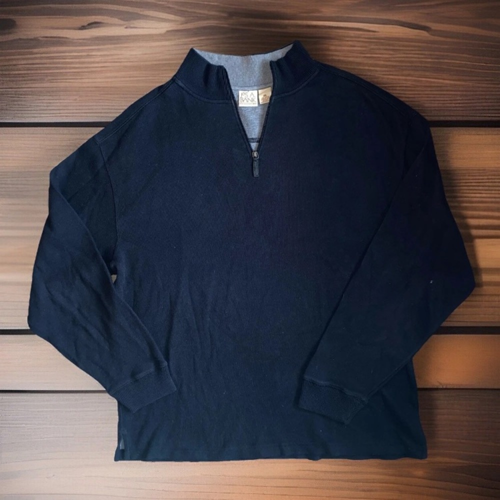 Jos. A Bank Men’s Navy Blue 100% Pima Cotton 1/4 Zip Pullover Sweater | XXL B&T